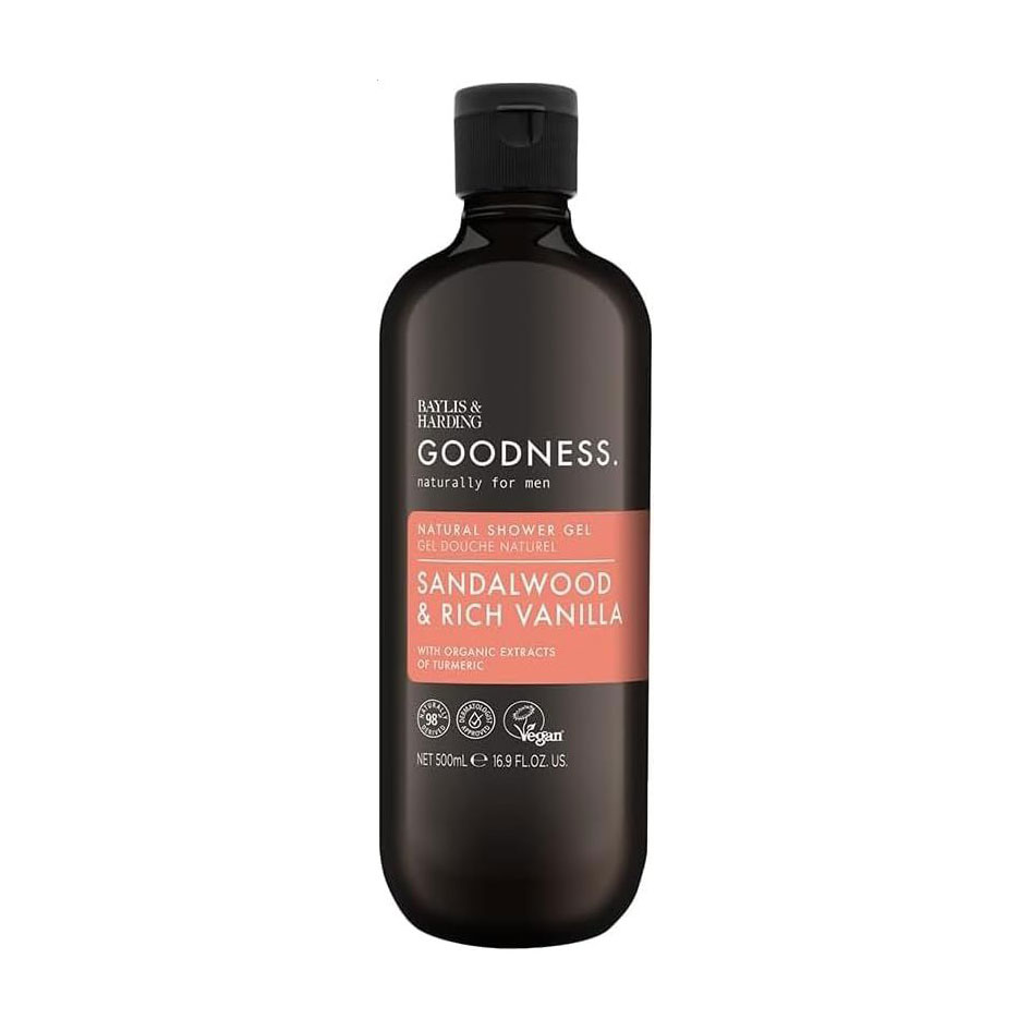 Чоловічий гель для душу Baylis &amp; Harding Goodness Natural Shower Gel, Sandalwood &amp; Rich Vanilla, 500 мл