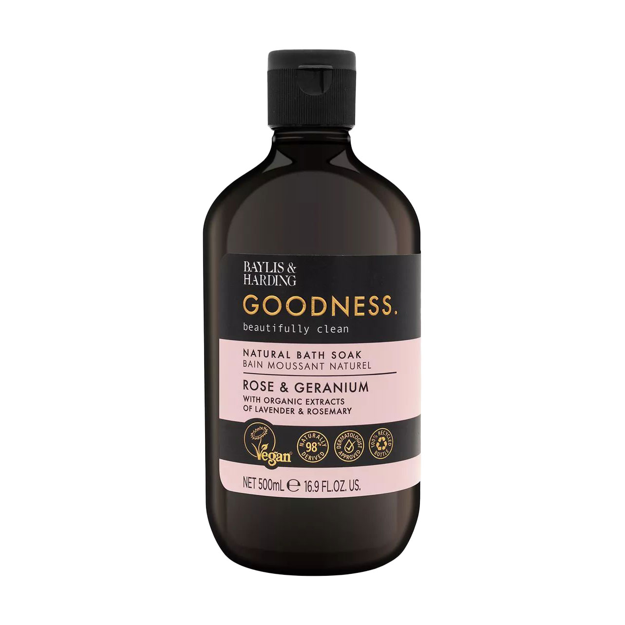Піна для ванни Baylis &amp; Harding Goodness Natural Bath Soak, Rose &amp; Geranium, 500 мл