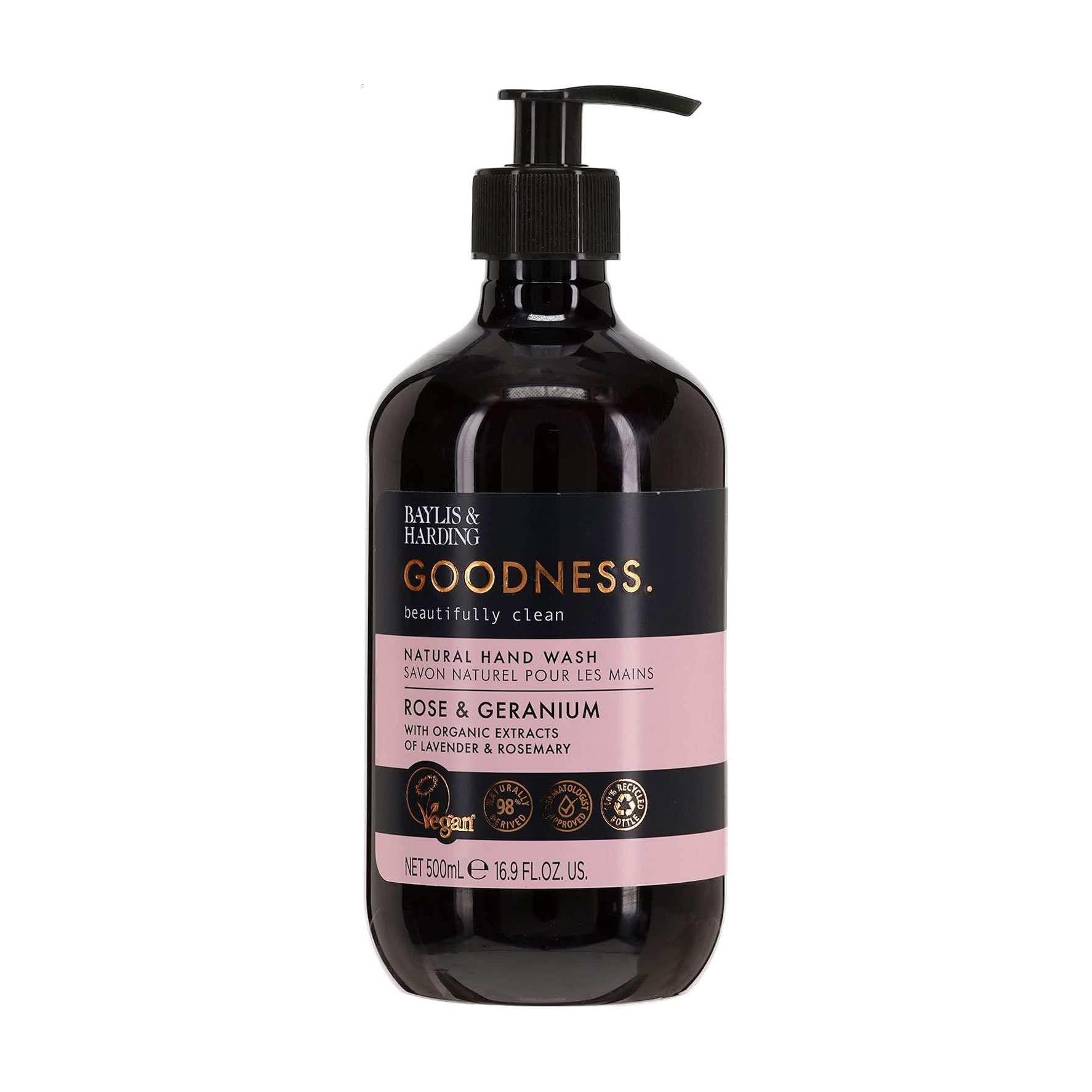 Рідке мило для рук Baylis &amp; Harding Goodness Natural Hand Wash, Rose &amp; Geranium, 500 мл